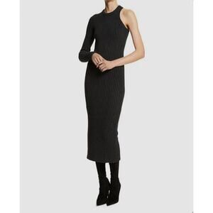 Michael Kors Collection Cashmere Blend One Sleeve Ribbed Dress MSRP $1,790 Sz XS